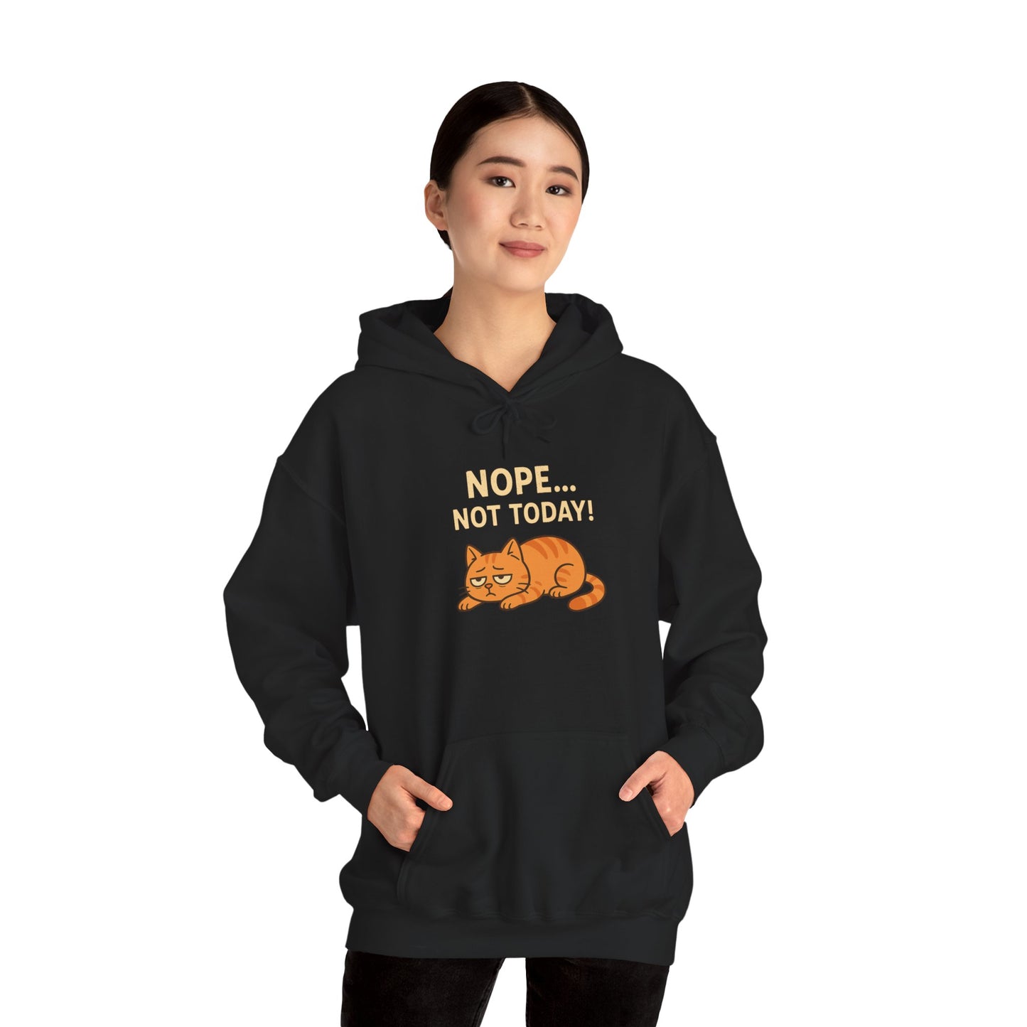 Cat Hoodie - Nope Not Today Funny Unisex Sweatshirt - Lucky Spark