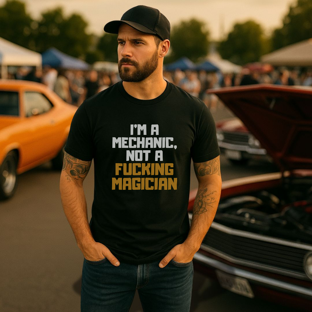“I’m a Mechanic, Not a F*cking Magician” – Funny Mechanic T-Shirt