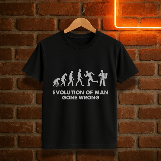 Evolution of Man Gone Wrong Unisex Heavy Cotton Tee - Funny Graphic T-shirt