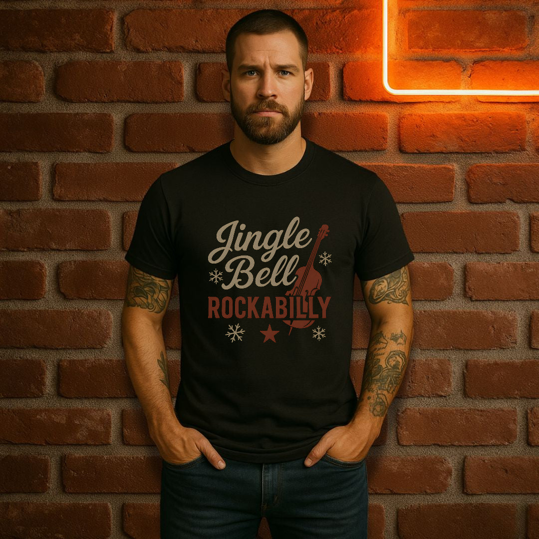 Jingle Bell Rockabilly T-Shirt | Vintage Christmas Rock Tee