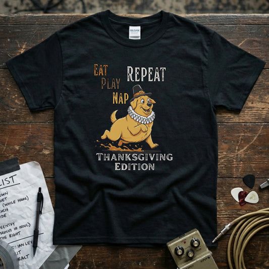 Eat Play Nap Repeat – Thanksgiving Edition Dog Shirt