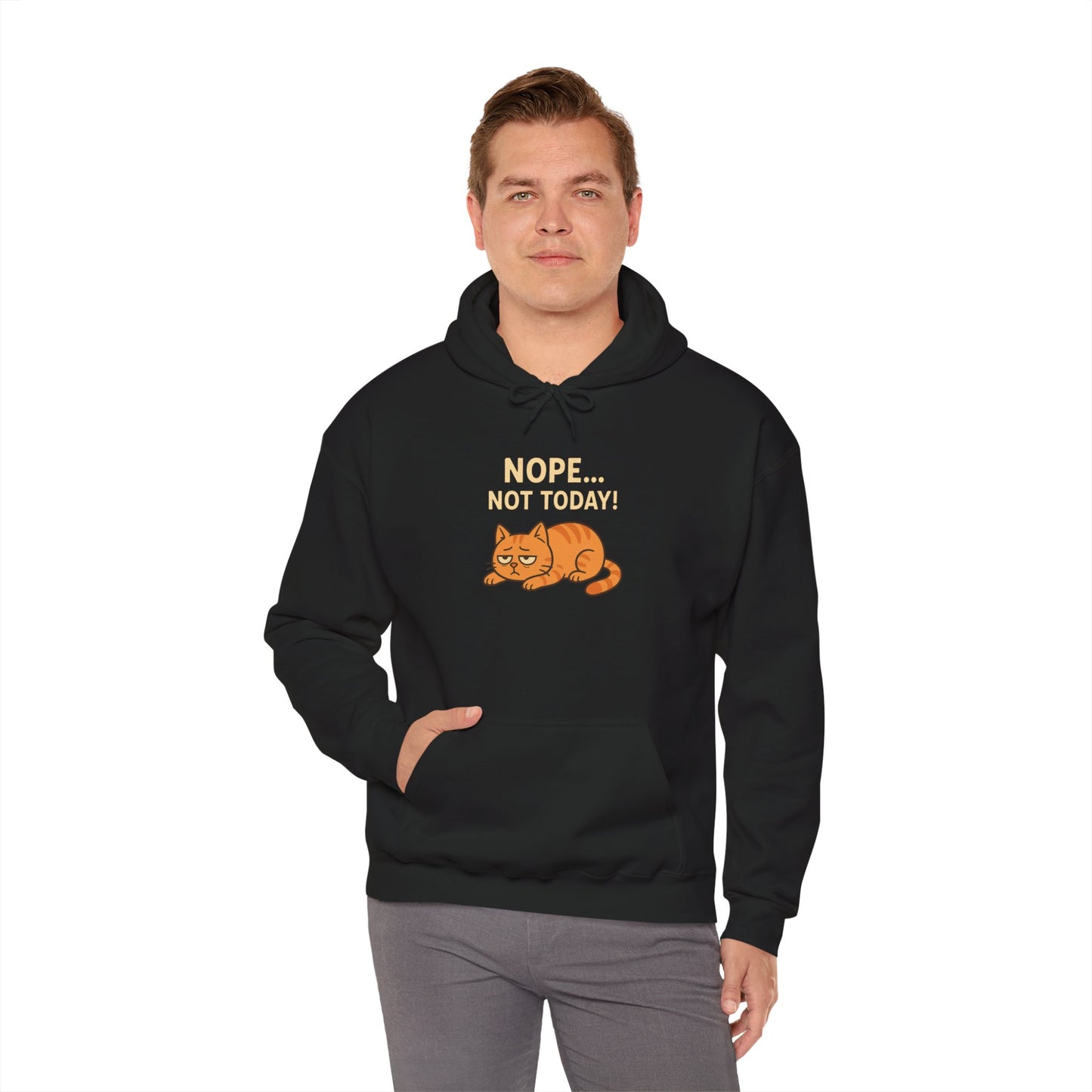 Cat Hoodie - Nope Not Today Funny Unisex Sweatshirt - Lucky Spark