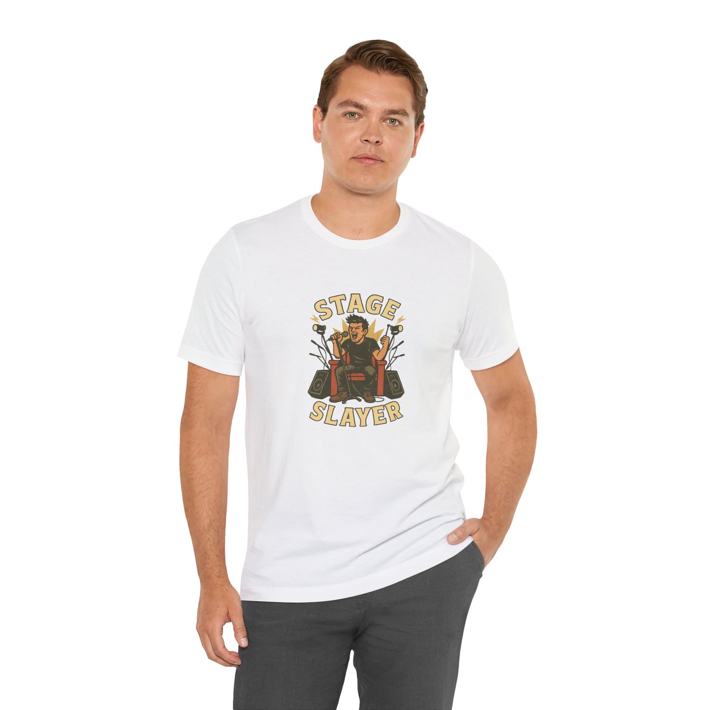 Stage Slayer Unisex Jersey Tee - Music Lover Shirt - Lucky Spark