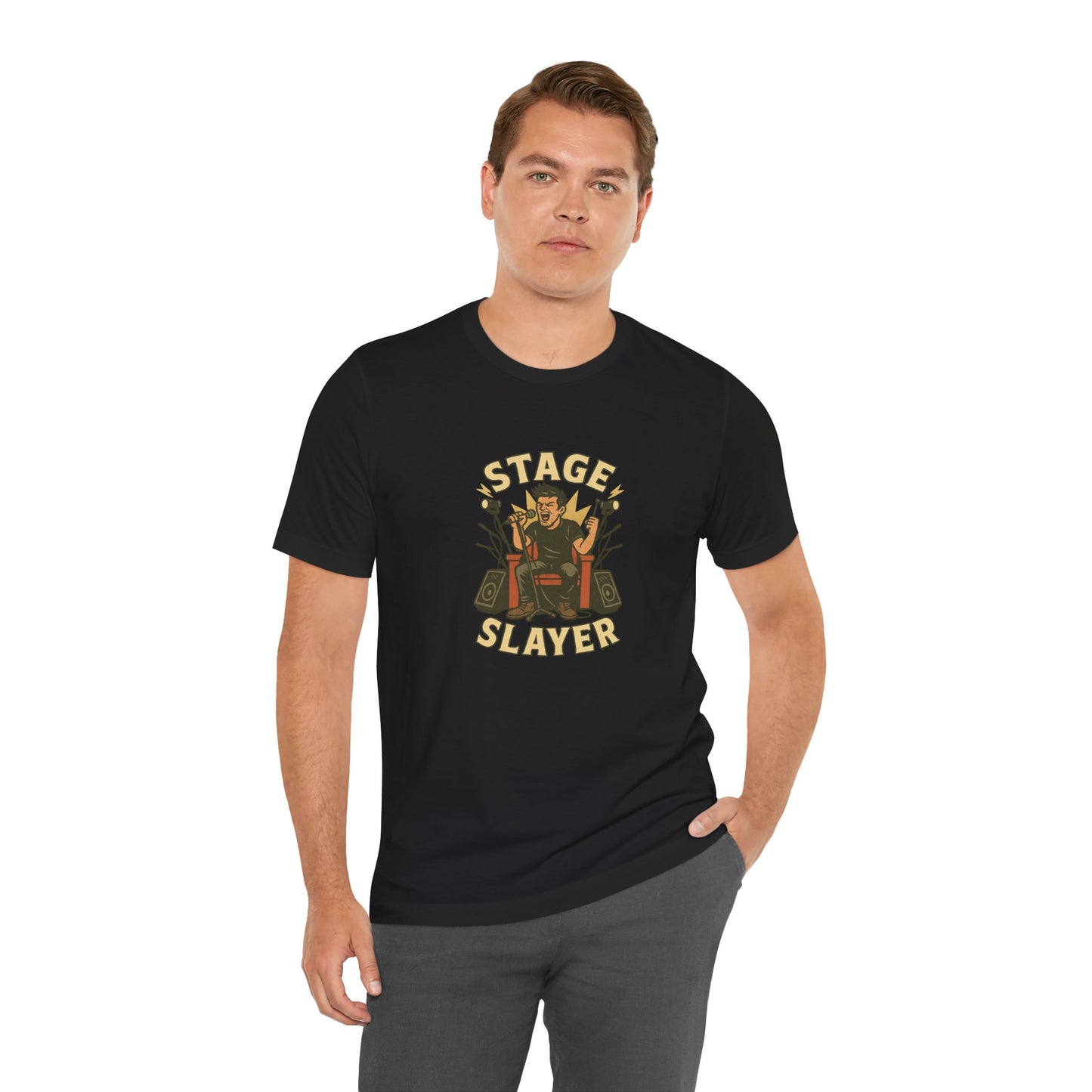 Stage Slayer Unisex Jersey Tee - Music Lover Shirt - Lucky Spark