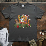 Christmas Cat / Kitten Playing With Lights Shirt featuring a playful cat with holiday decorations.
