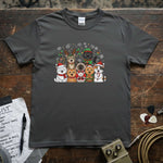 Christmas Cats Group / Holiday Cat Squad Shirt featuring adorable cats in festive attire.