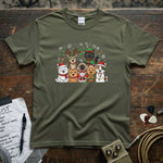 Christmas Cats Group / Holiday Cat Squad Shirt featuring festive cats in Santa hats on a cozy tee.