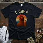 F-CAW-F (Chicken Middle Finger) Shirt featuring a playful chicken design on a black background.