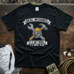 Diesel Mechanics If It Ain’t Broke It’s About to Be | Funny Diesel Mechanic T-Shirt featuring bold graphic design and tools.