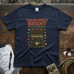 Making Spirits Bright (And a Little Distorted) Shirt featuring a colorful distortion pedal design.