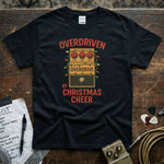 Overdriven by Christmas Cheer Shirt featuring vibrant graphic on soft black tee, perfect for festive music lovers.