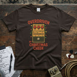 Overdriven by Christmas Cheer Shirt featuring a vibrant graphic on a premium brown tee.