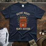 Silent Night Heavy Reverb Shirt featuring a cool reverb pedal design on lightweight fabric.