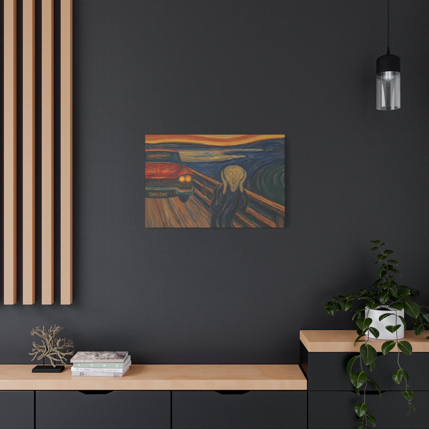 The Scream x Christine – Horror Parody Canvas Wall Art