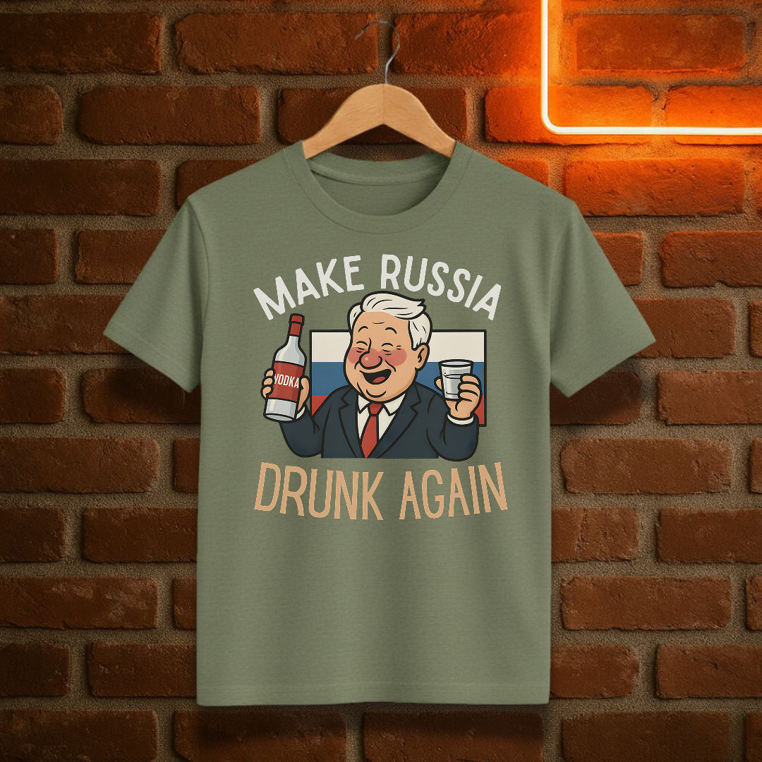 Make Russia Drunk Again T-Shirt – Funny Political Parody Tee