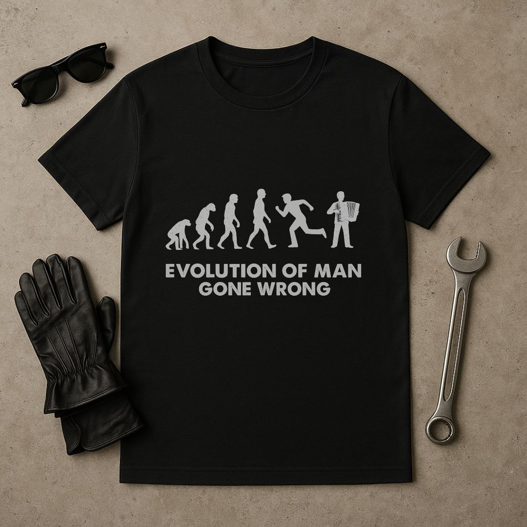 Evolution of Man Gone Wrong Unisex Heavy Cotton Tee - Funny Graphic T-shirt
