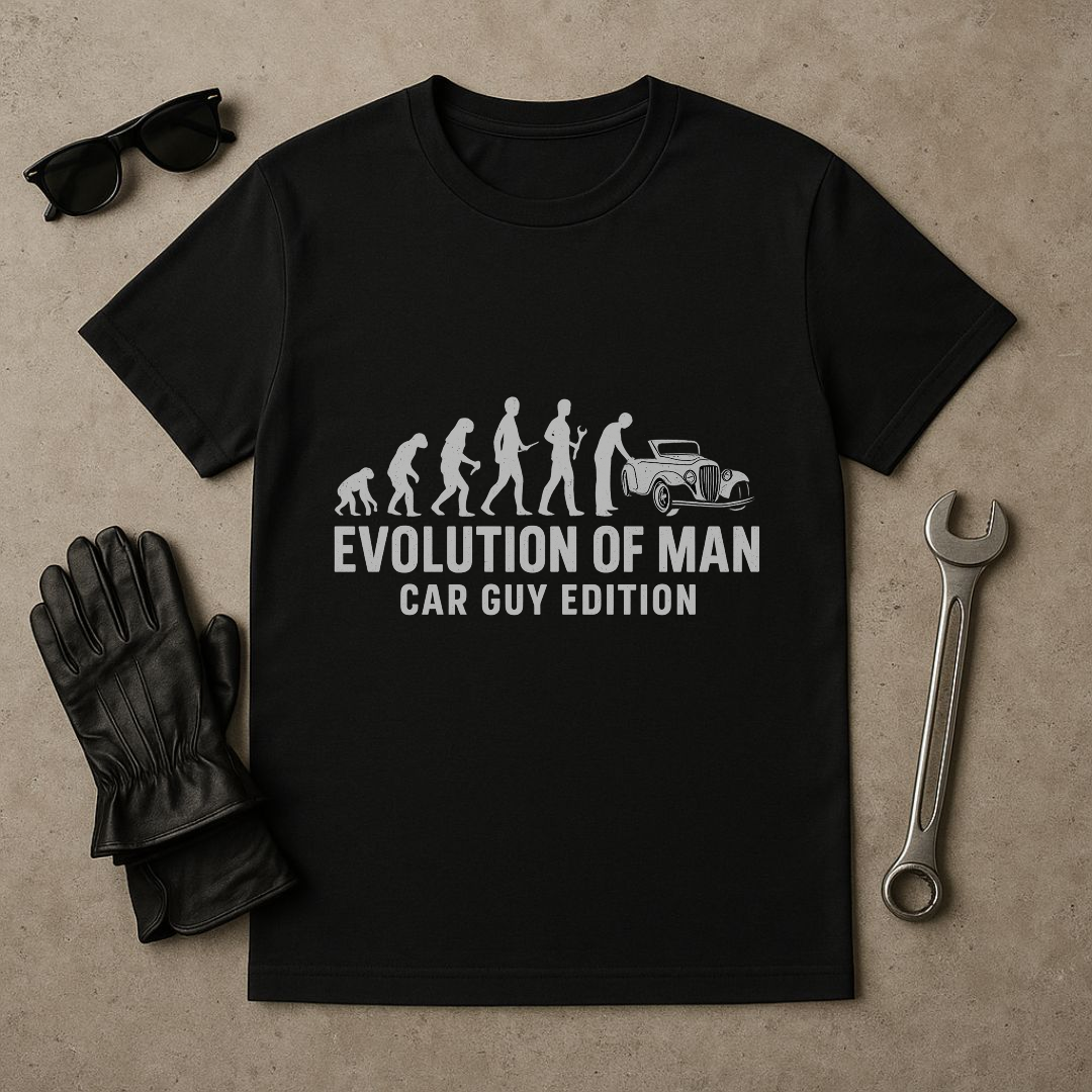 Evolution of Man Car Guy T-Shirt – Funny Car Enthusiast Tee
