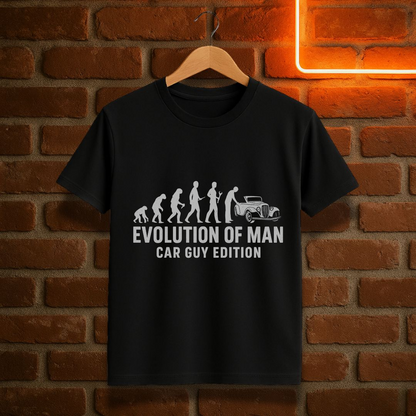Evolution of Man Car Guy T-Shirt – Funny Car Enthusiast Tee
