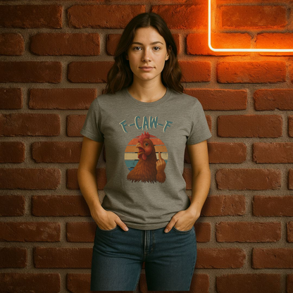 “F-CAW-F” – Funny Angry Chicken T-Shirt