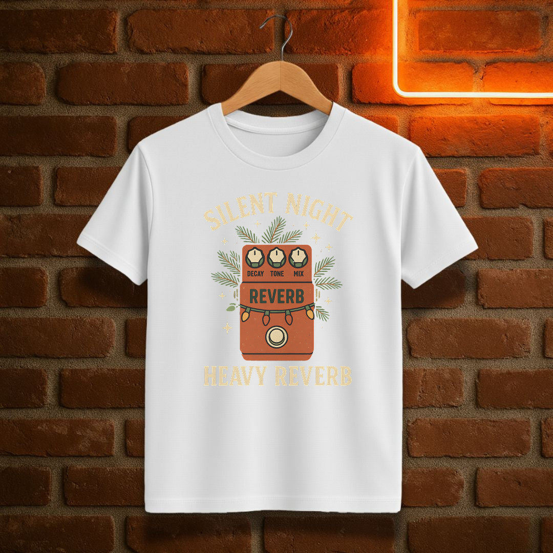 “Silent Night, Heavy Reverb” – Funny Guitar Pedal Christmas T-Shirt