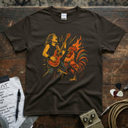 Rock Until The Rooster Crows | Funny Guitarist Rock Music Shirt