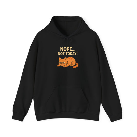 Cat Hoodie - Nope Not Today Funny Unisex Sweatshirt - Lucky Spark