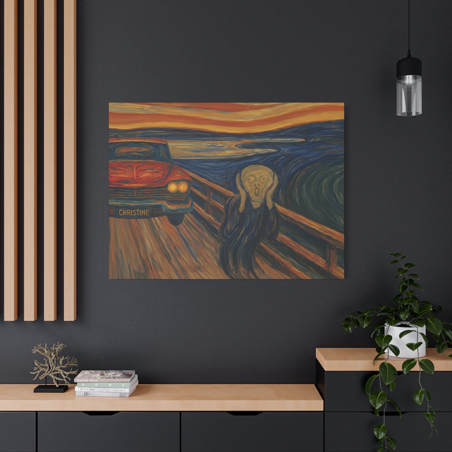 The Scream x Christine – Horror Parody Canvas Wall Art
