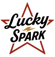 Logo of Lucky Spark featuring a star design and bold typography for branding.