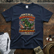 Don't Be a Wankasaurus Rex Shirt featuring vibrant dinosaur graphic on a premium cotton tee.