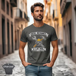 Diesel Mechanics If It Ain’t Broke It’s About to Be | Funny Diesel Mechanic T-Shirt modeled by a man in a city street.