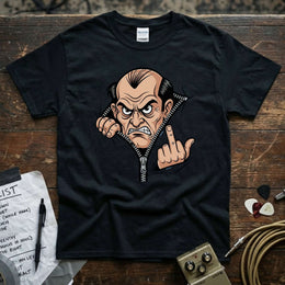 Grumpy Old Man Flipping Middle Finger Shirt featuring a cartoon character with a defiant pose, perfect for casual wear.